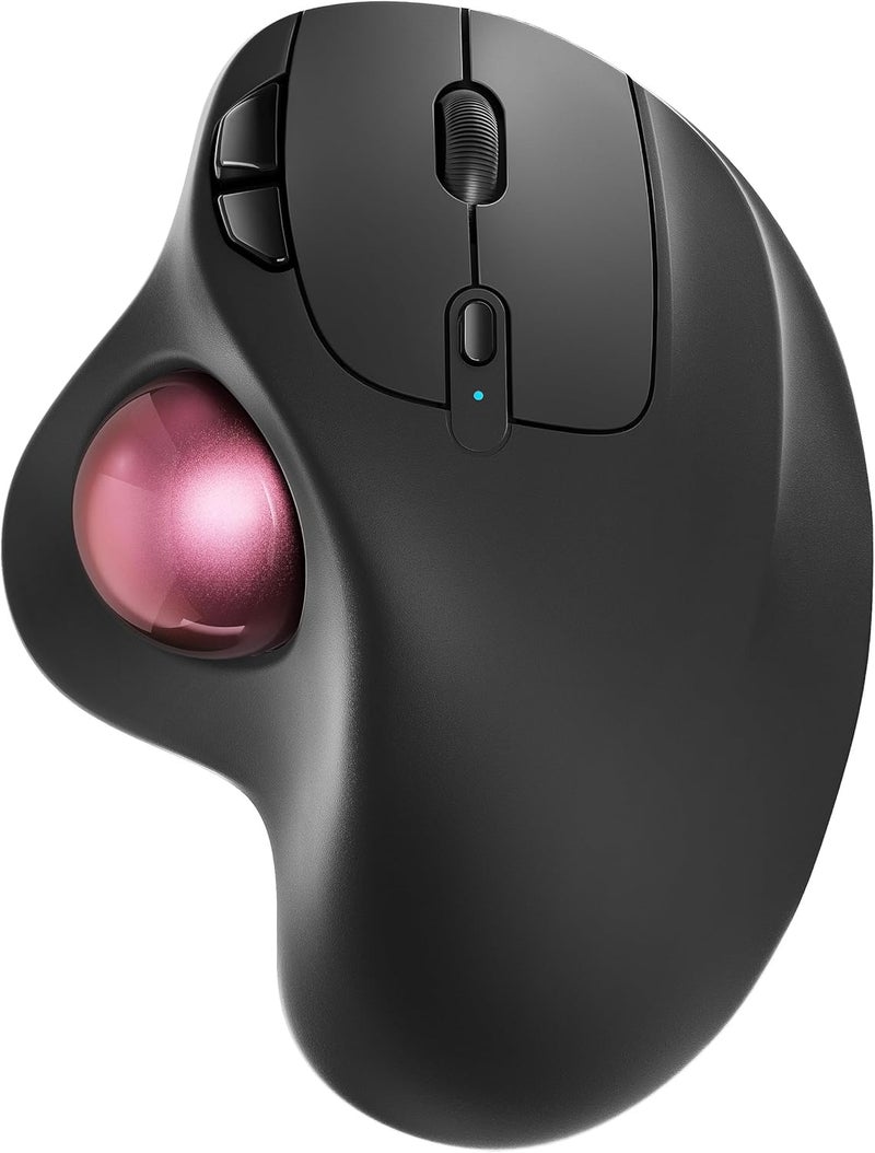 Nulea M501 Wireless Trackball Mouse, Rechargeable Ergonomic, Thumb-Controlled, Smooth Precision, 3-Device Connect (Bluetooth/USB), Fits PC, Laptop, Mac, Windows（Dusty Pink） - Image 1